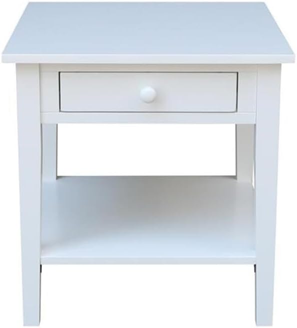 IC INTERNATIONAL CONCEPTS Spencer White Wood End Table in White