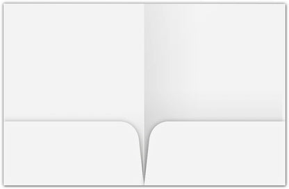 JAM PAPER Custom Printed Semi-Gloss Folders with Round Corner Pockets - Personalized Logo & Text - 12pt C1S - White - 250/Pack