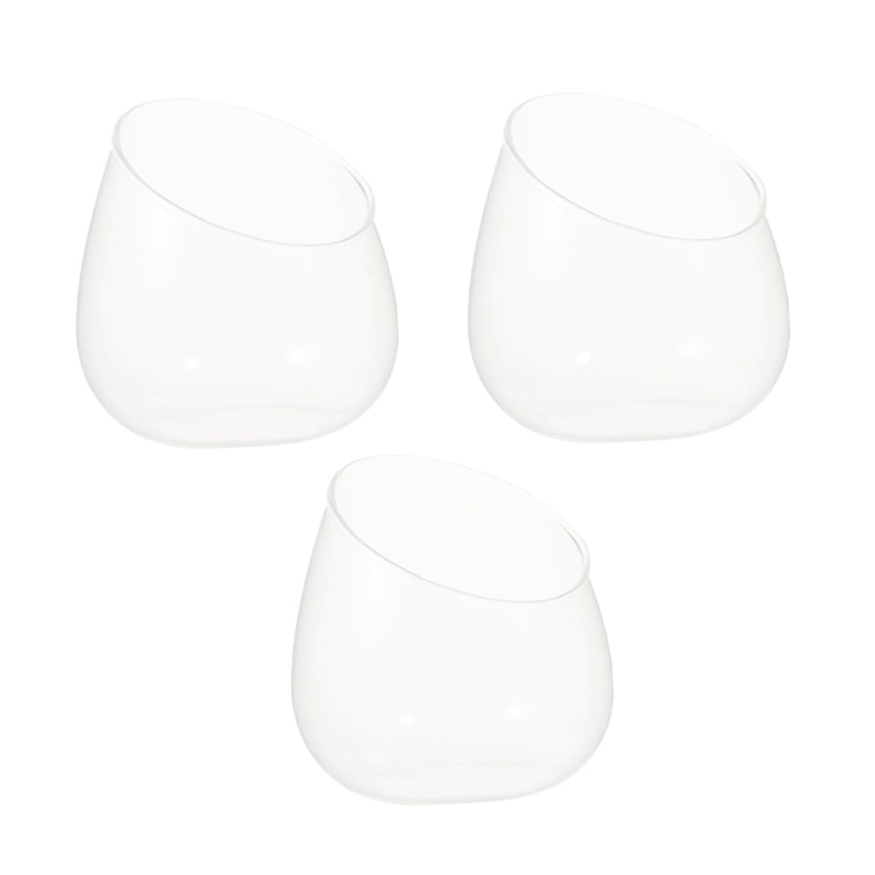 Yardwe Slant Cut Glass Bottle Terrarium 3pcs Set, Micro Landscape Glass Plant Container for Succulent Display and Ecological Desktop Decoration