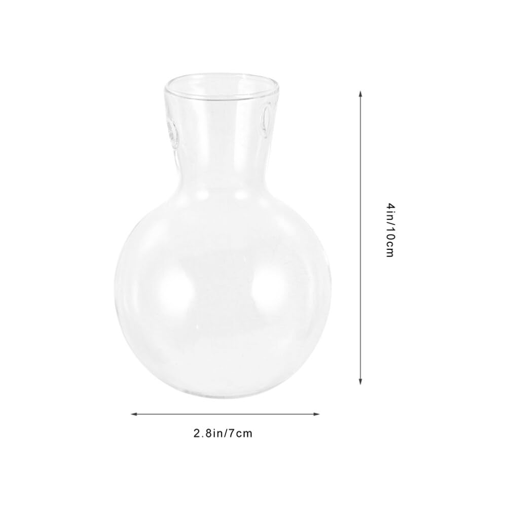 Toddmomy Hydroponic Glass Planters 2-Pack Clear Bulb Vase Accessories for Indoor Plant Propagation Table Centerpiece Home Decor Terrarium Display 3.93X2.75X2.75In
