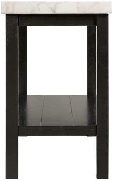 Picket House Furnishings Evie Wood Frame & Marble Top Console Table-White/Black