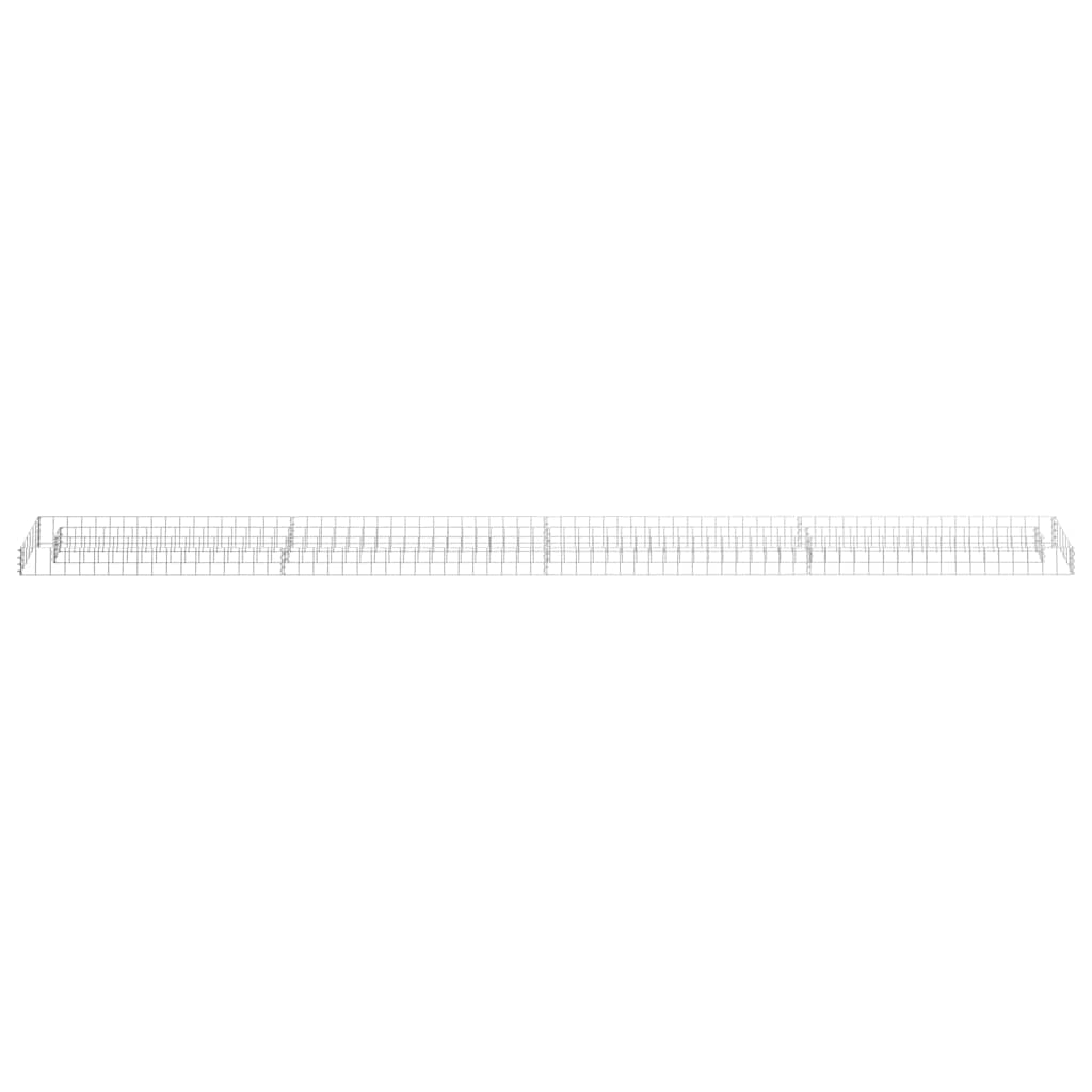 vidaXL Gabion Raised Garden Bed/Flower Planter - Silver Galvanized Steel, Weather-, 141.7" x 11.8" x 3.9", Durable Outdoor Patio Landscape