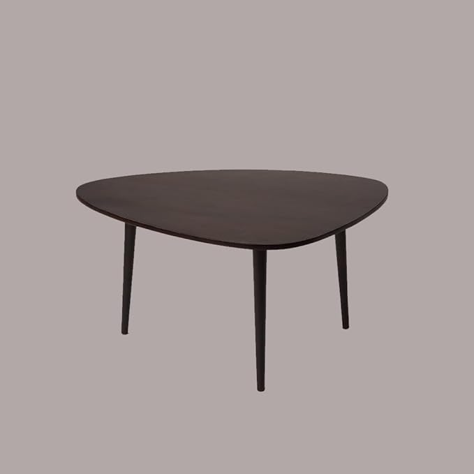 Handmade Eco-Friendly Modern Wood Dark Walnut Drop Shaped Coffee Table 3' from