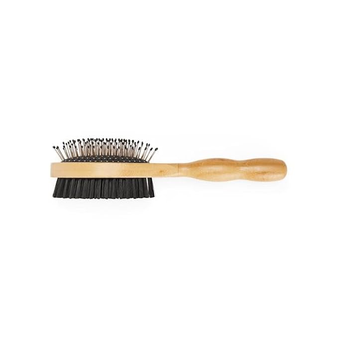 Well & Good by Petco Bamboo Pin and Bristle Dog Brush for All Coats, Large