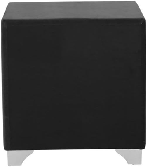 Pemberly Row Contemporary Upholstered 2-Drawer Nightstand, Soft Grey Velvet