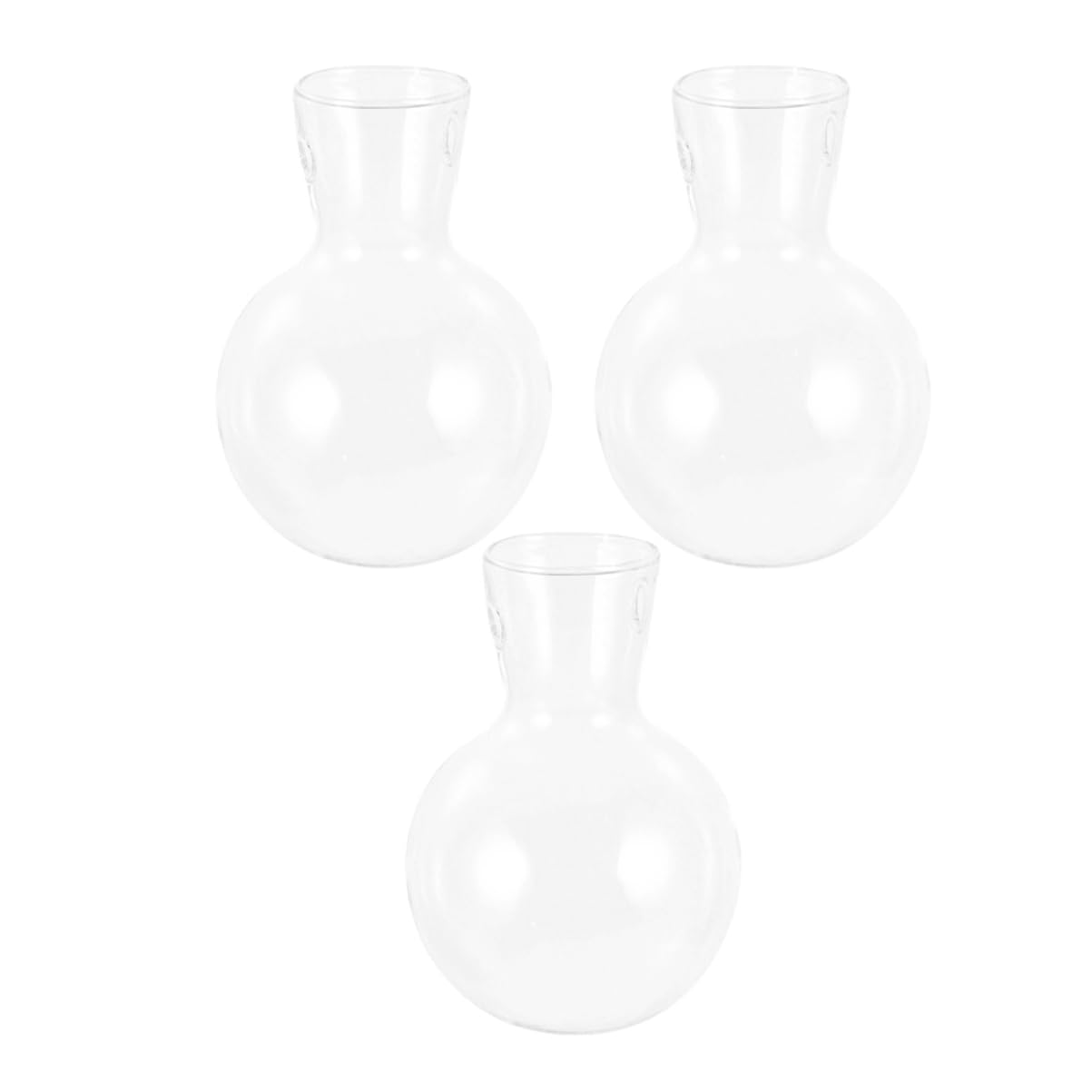 Mobestech 3pcs Hydroponic Glass Vase Base Clear Borosilicate Plant Propagation for Flowers and Terrariums and Stylish Desktop Decoration