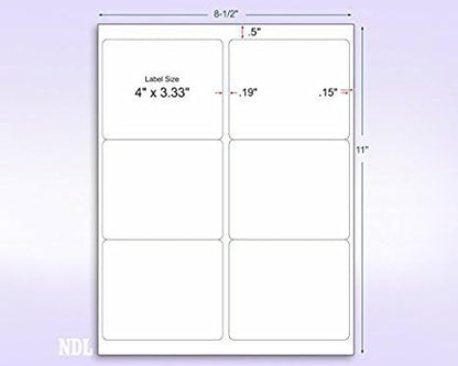 8-1/2 x 11" Neon Color High Light Fluorescent Labels for Laser & Inkjet Printer (Pink Fluorescent, 4" x 3-1/3" - 6 Per Page | 300 Labels)