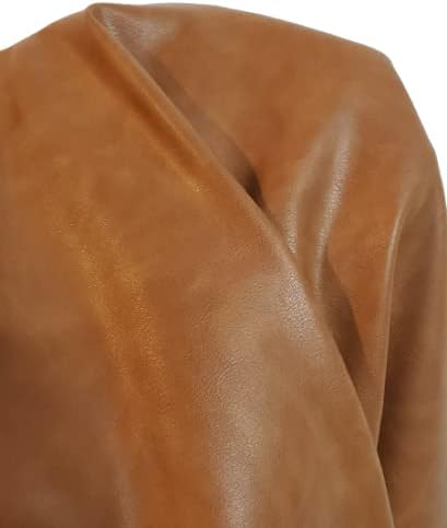 British Tan Soft Faux Leather Fabric PU Leather by The Yard Synthetic Pleather