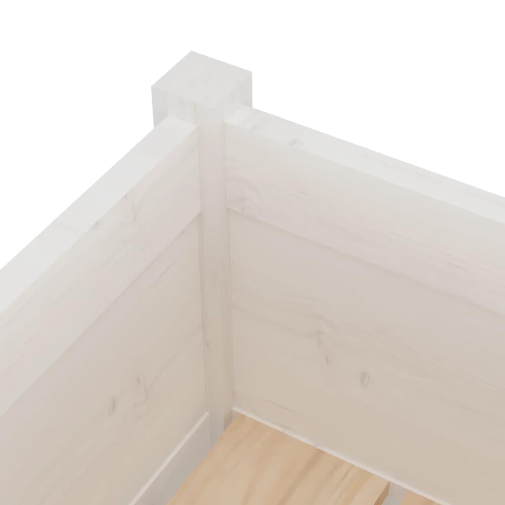 XinZaphrisal Large Square Garden Planter Box Made of Solid Pinewood 27.6 x 27.6 x Inches for Outdoor Plants Herbs and Flowers with Ample Soil Capacity Weather Resistant and Low Maintenance