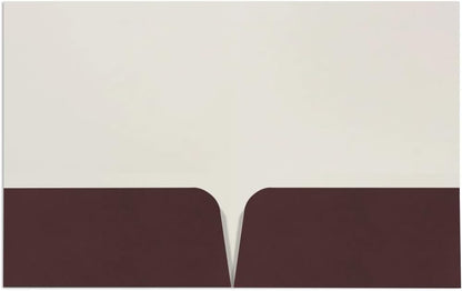 JAM PAPER Custom Printed Semi-Gloss Folders with Round Corner Pockets - Personalized Logo & Text - 10 pt C2S - Brown - 250/Pack