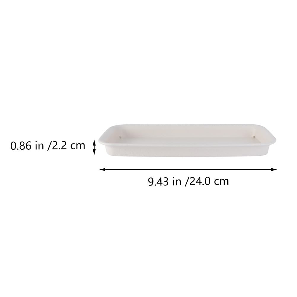 6PCS Rectangular Plastic Plant Saucers Tray Drip Tray Pot Saucer for Flower Pot Drip for Window Sill Window Shelf 9.73"x4.33"x0.86"