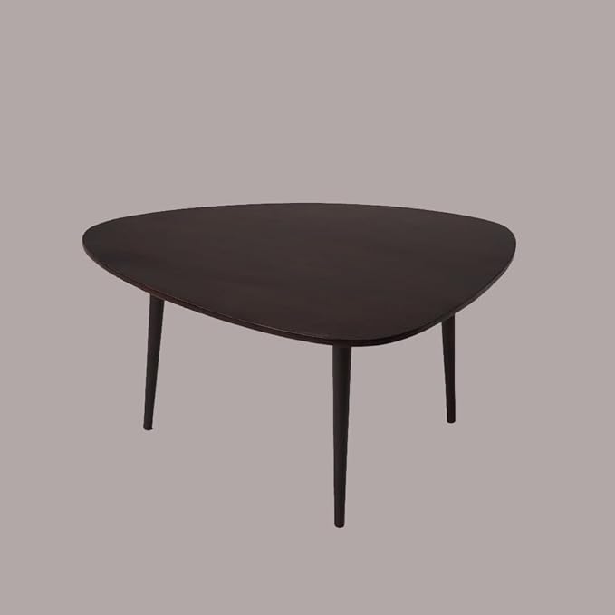 Handmade Eco-Friendly Modern Wood Dark Walnut Drop Shaped Coffee Table 3' from