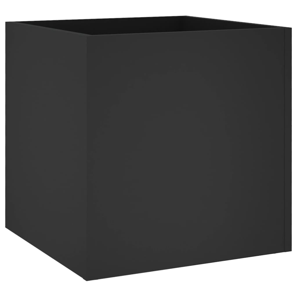 LoogCape Square Planter Box, Black Engineered Wood, 15.7x15.7x15.7 inch, Modern Indoor Decor, Living Room, Bedroom, Office, Low Maintenance