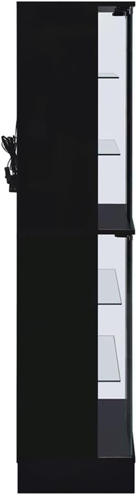 Pemberly Row Wood Curio Cabinet, 63.75" H x 24" W x 14.25" D, MDF and Glass