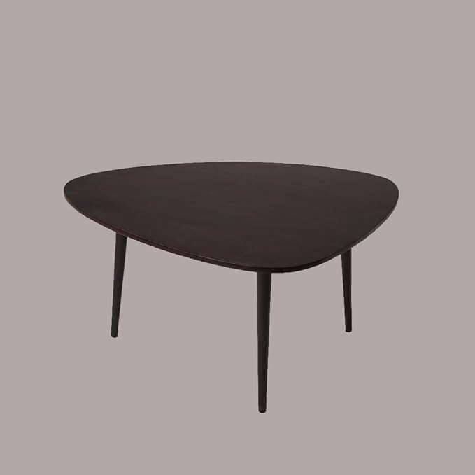 Handmade Eco-Friendly Modern Wood Dark Walnut Drop Shaped Coffee Table 3' from