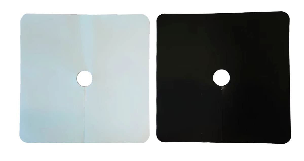 Plant Grow Lids for Pots and Rockwool Blocks (4'' x 4'' Square Block Covers - Packof 120, Black & White)