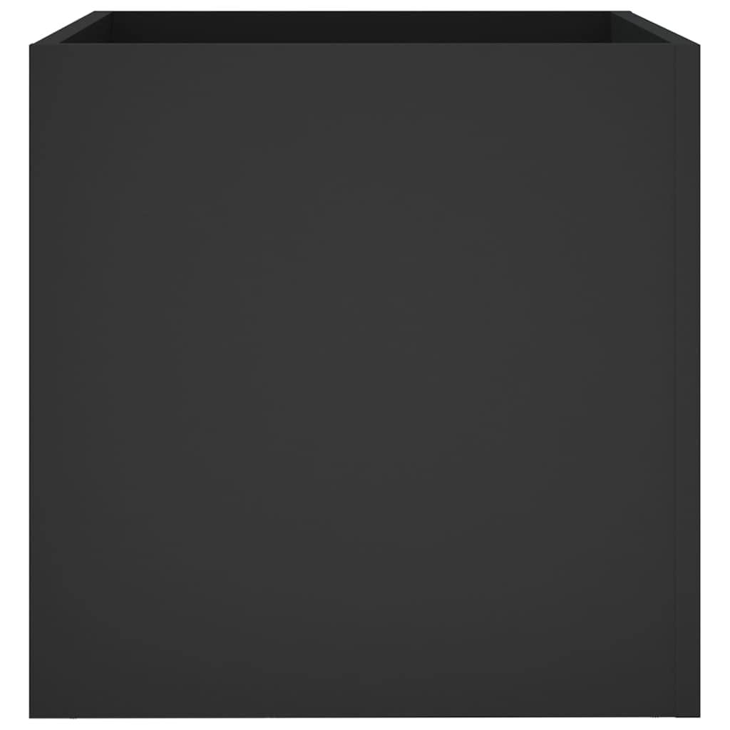 Makastle Garden Planter Box, Planting Chest for Vegetables, Fruits, Flowers and Succulents in Backyard, Balcony, Patio, 15.7x15.7x15.7 in Black Engineered Wood