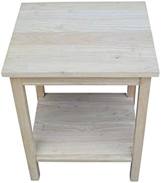 International Concepts Portman Accent Table 16"W × 14"D × 20"H, Solid Parawood