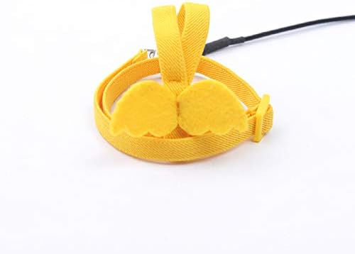 Bird Harness Parrot Leash -Adjustable Outdoor Flying Kit for Parrot Budgie Lovebird Cockatiel Macaw Parakeet (Yellow,S)