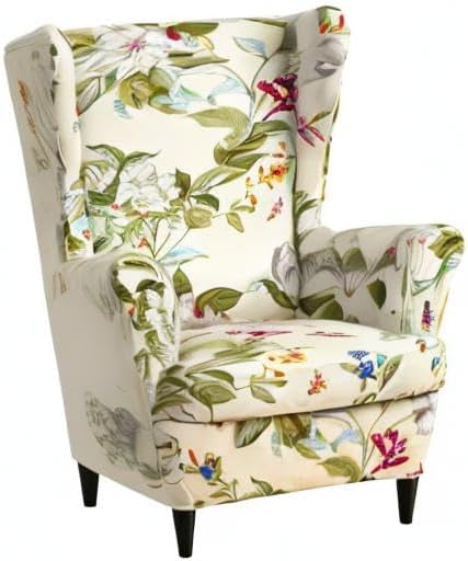 HAOYONG Wing Chair Slipcovers Printed Wingback Chair Covers 2 Pieces Wingback