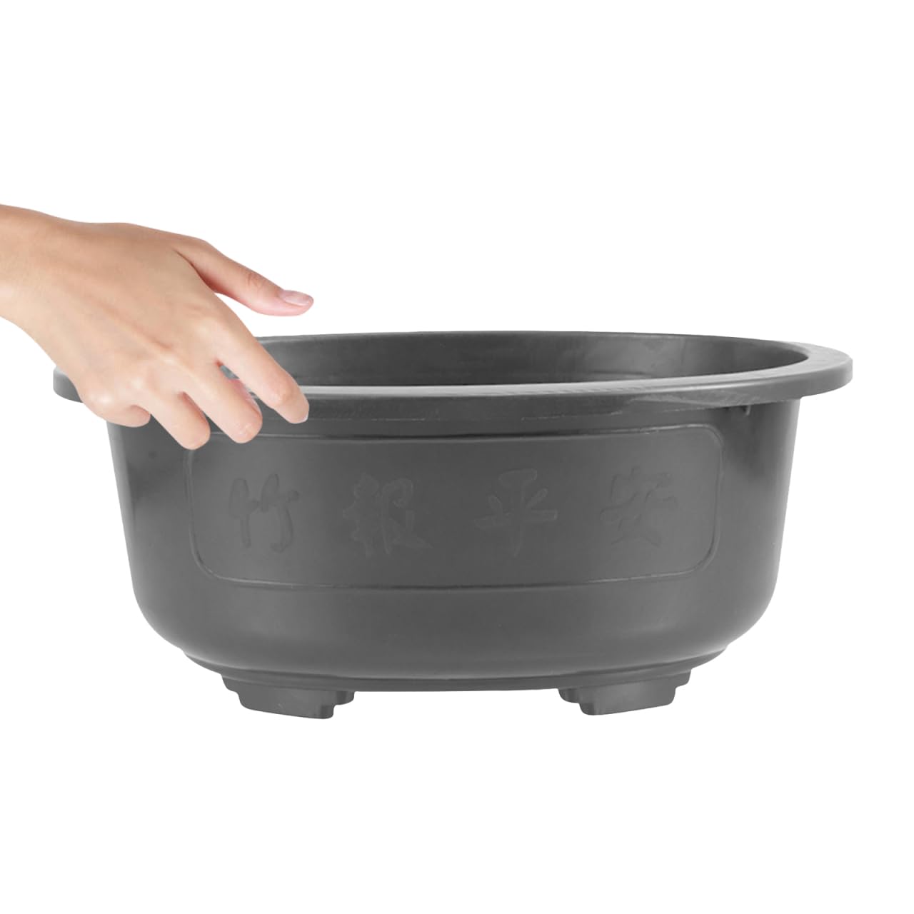 DOITOOL 2Pcs Bonsai Training Pot 17 inch Plastic Flower Pot Bonsai Pot with Drainage Hole, Oval Bonsai Planter Pot Plants Growing Pots for Nursery, Garden, Balcony, Black