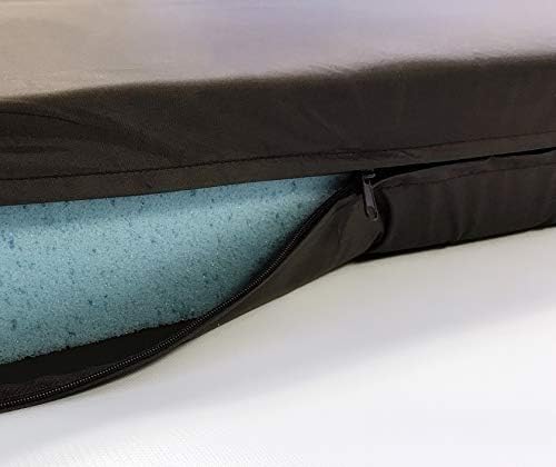 High Density Solid Blue Cooling Gel Infused Memory Foam Pad Dog Pet Bed + Internal Waterproof Cover (37x27x4 Inches)