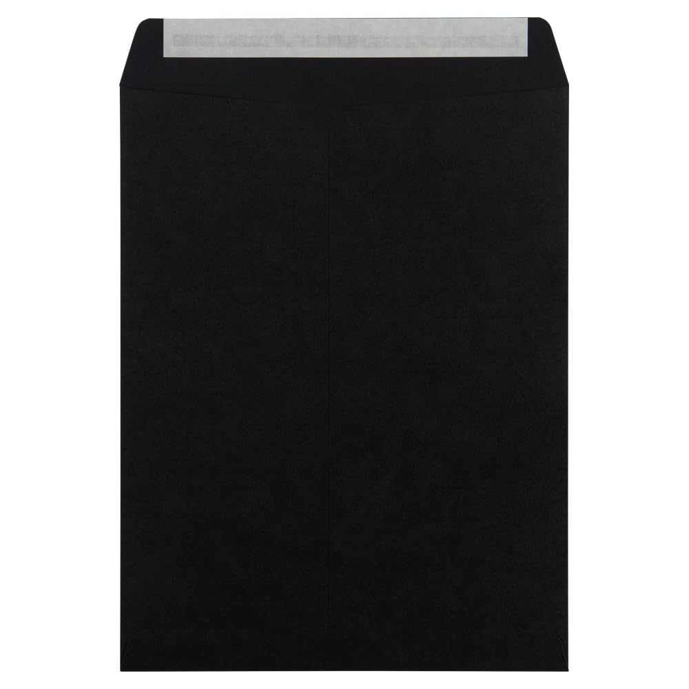 LUXPaper 10 x 13 Open End Envelopes | Peel & Press | Midnight Black | 80lb. Text | 50 Qty