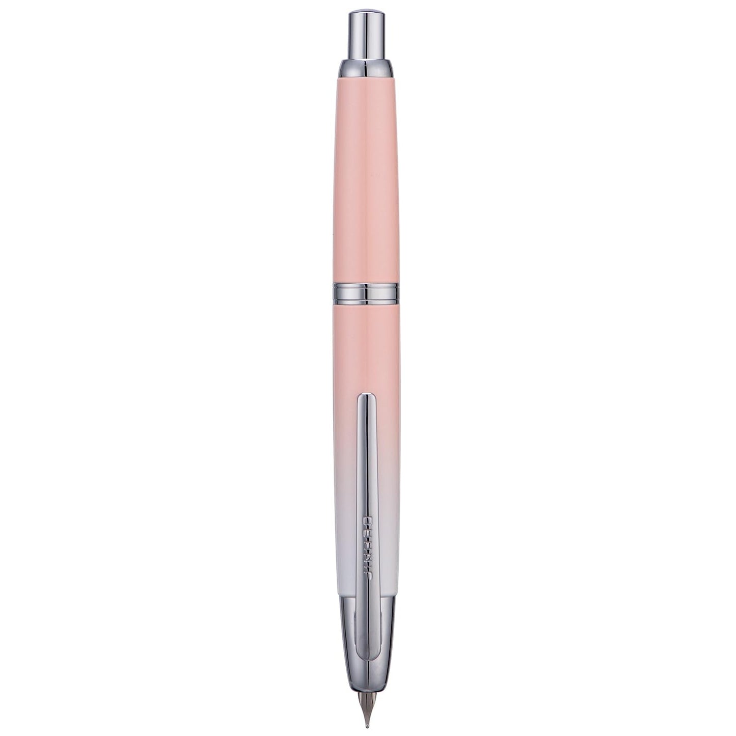 Jinhao 10 Press Fountain Pen with Box, Gradient Peach Pink Retractable Extra Fine Nib with Ink Converter Set (Silver Clip)