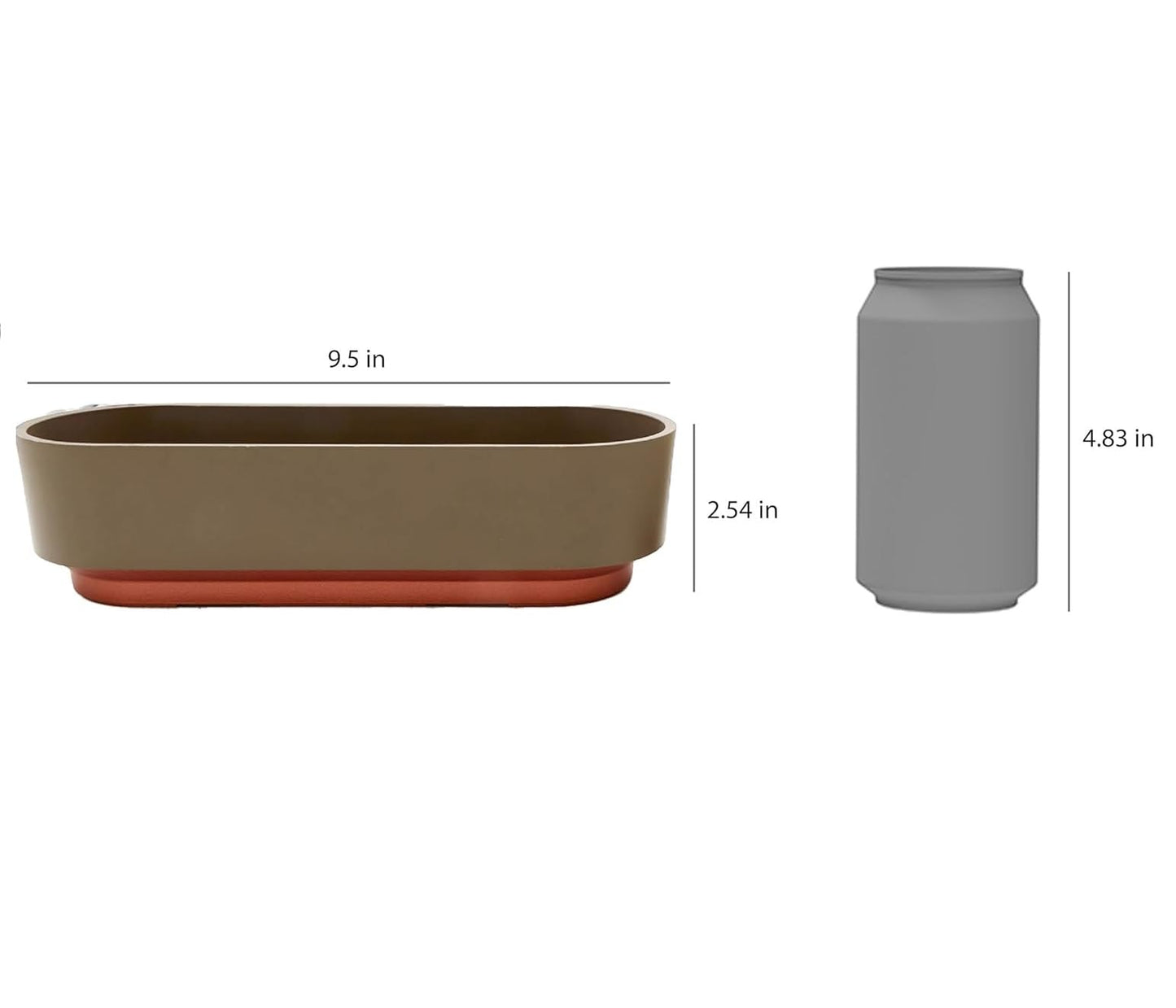 The HC Companies 9.5 Inch Sorrento Succulent Pot - Lightweight Indoor Plastic Succulent Planter with Drainage, Artisan Taupe (Pack of 2)