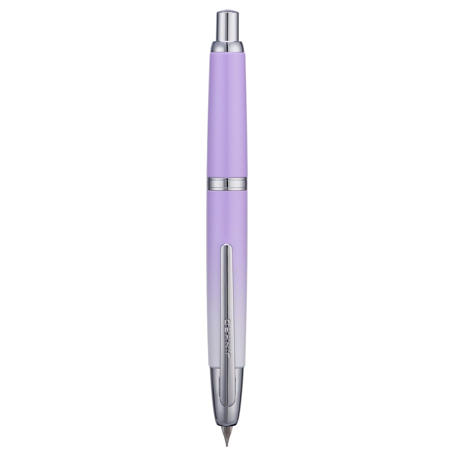 Jinhao 10 Press Fountain Pen with Box, Gradient Light Purple Retractable Extra Fine Nib with Ink Converter Set (Silver Clip)
