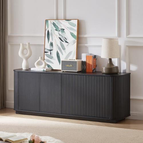 64'' Fluted TV Stand for TVs up to 75'', Modern Long Media Console