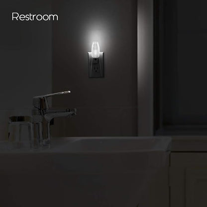 Emotionlite Plug in Night Light, Neutral White LED Nightlight, Dusk to Dawn Sensor, Kids, Nursery, Bedroom, Bathroom,Hallway, Stairs, Kitchen, 6 Pack