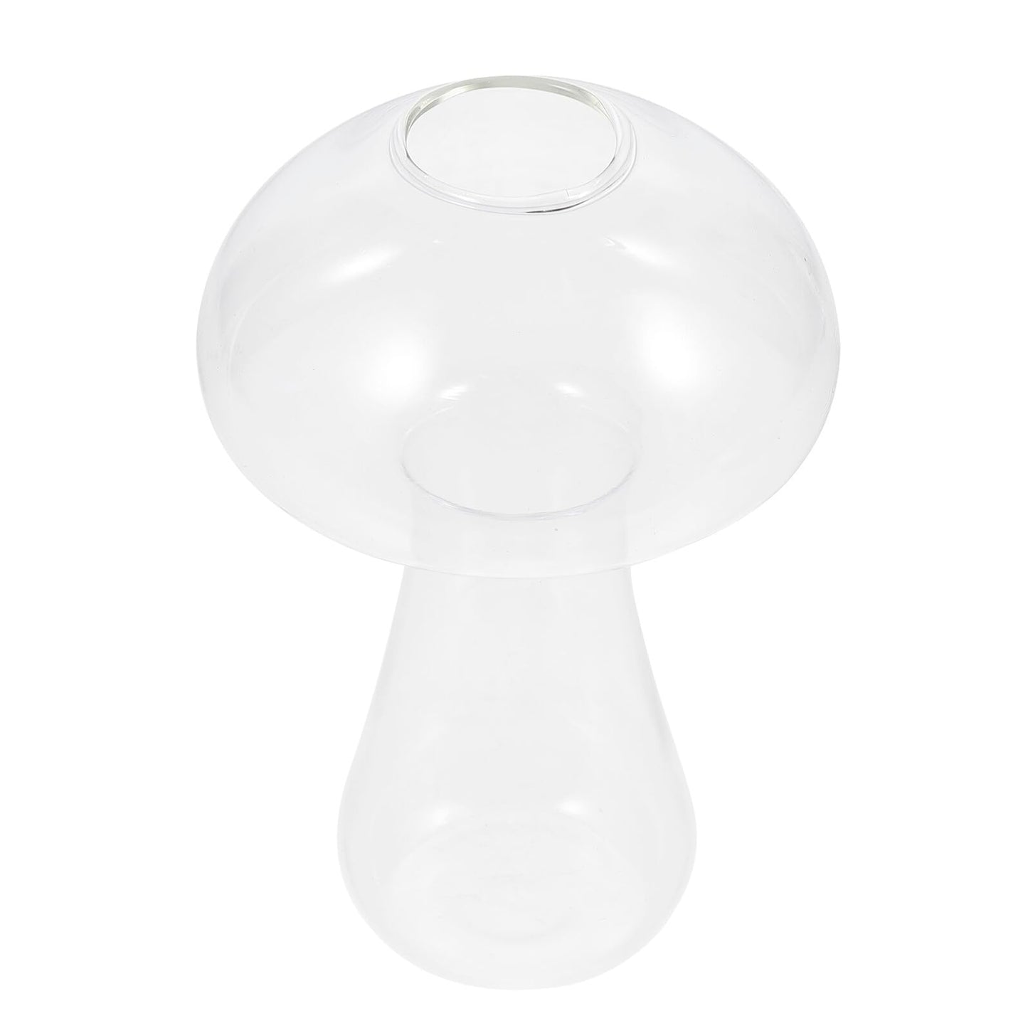 Kichvoe Glass Mushroom Vase Small 12x8cm Decorative Flower Planter Hydroponic Glass Terrarium for Home and Desktop Plant Arrangement