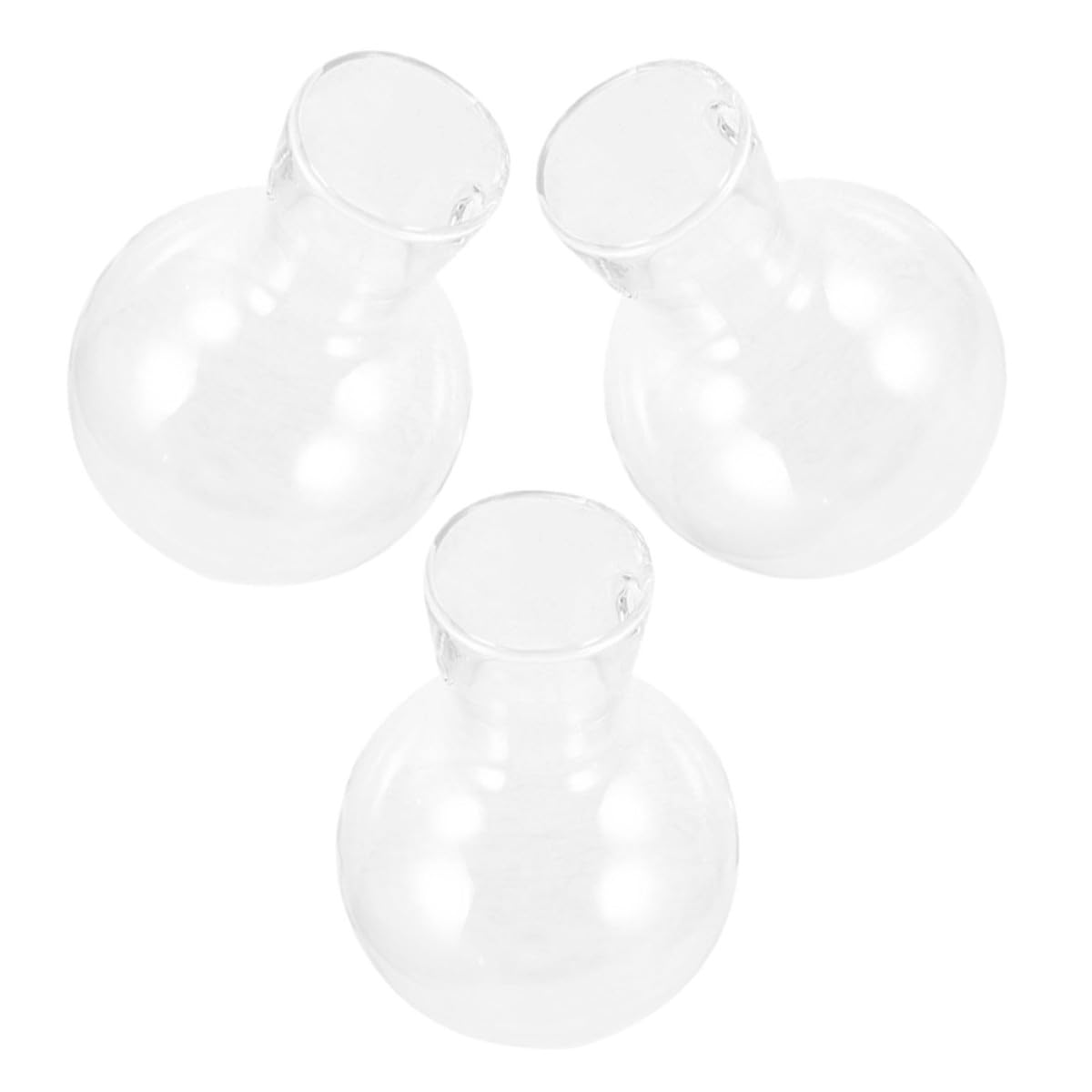 VICASKY 3pcs Hydroponic Glass Vase with Wood Stand, High Borosilicate Propagation Station for Indoor Plants and Flower Terrariums, Glass Plant Holder for Home Décor