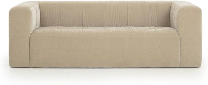 Pemberly Row Contemporary Upholstered Sofa, Upcycled Chenille, Sustainable