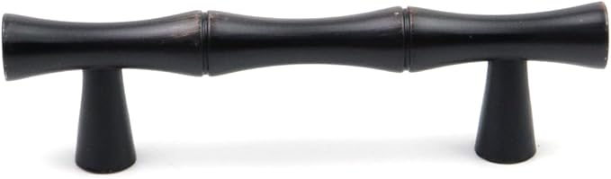 2PCS Bamboo Zinc Alloy Cabinet Handles, 2.5 Inch Hole Distance