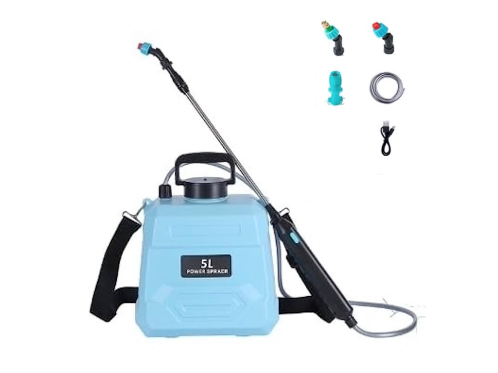 VIDAGARVIS Electric 1gallon, Outdoor, Indoor, VidaGardening, Ideal for Pest Control, Watering, Plant Watering Can, House Plant Watering Can, Car Washing, 4hours Battery Life (Blue)