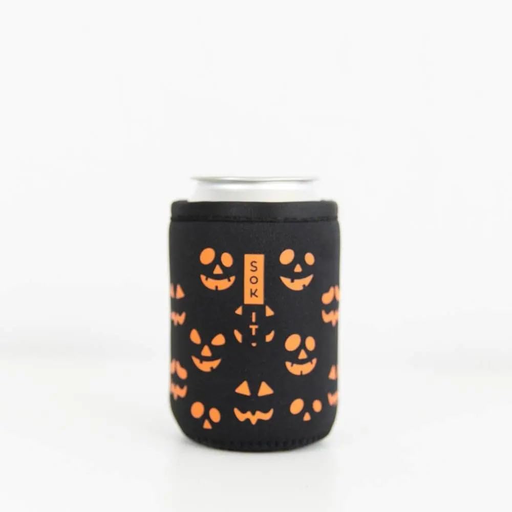 Sok It CanSok Sleeve for Beer & Soda Insulated Neoprene Cover (Fright Night Lights, 12oz Slim Can Sleeve)