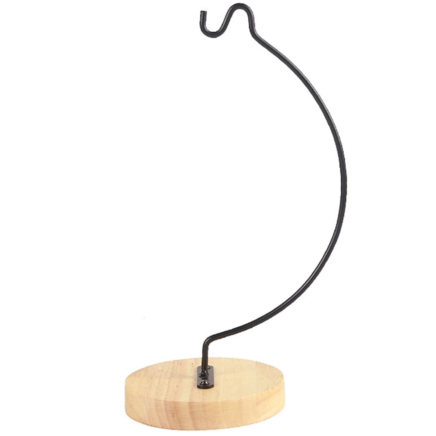 Grtheenumb Ornament Display Stand, Iron Hanger Air Plant Holder with Wood Base Terrariums Hanging Plant Stand Pot Hook Decoration Rack for Glass Globe Air Flower Pot, Style 1|Hanging Hook Stands