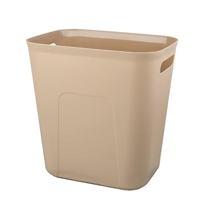 UUJOLY Plastic Small Trash Can Wastebasket, Garbage Container Basket for Bathrooms, Laundry Room, Kitchens, Offices, Kids Rooms, Dorms, 3.5 Gallon, Khaki