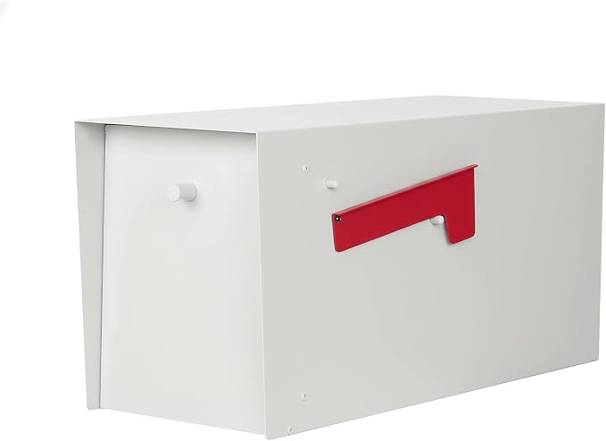 Large Mailboxes for Outside Post Mount Mailbox, Metal Mail Box with Magnetic Latch, Galvanized Steel Modern Mailbox for House Outside, 20.9 x 7.9 x 10 Inches, White