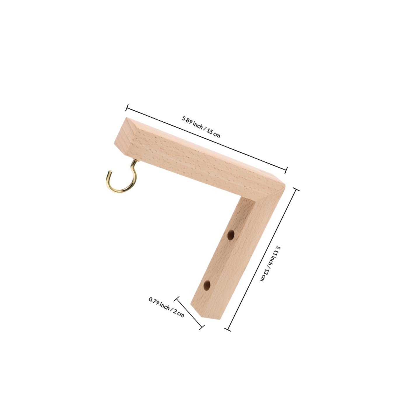 Luxshiny 2pcs Wooden Wall Plant Hooks for Hanging Flower Pot Brackets and Bird Feeder Hangers, Outdoor Garden Hanging Bracket for Wind Chimes and Lanterns