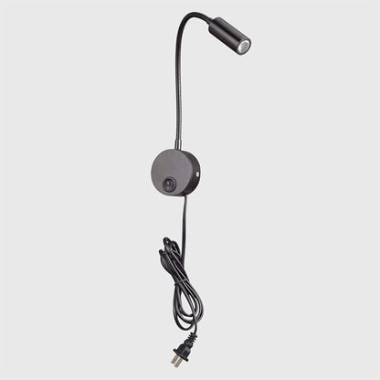 Wall Mounted Reading Light Sconces Lamp LED 3W Warm White 3000K Plug Cord Black Finished 1 Piece