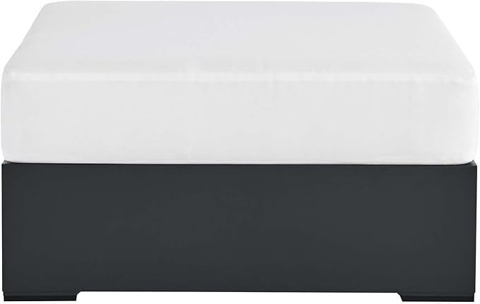 Modway Tahoe Aluminum Ottoman in Gray White