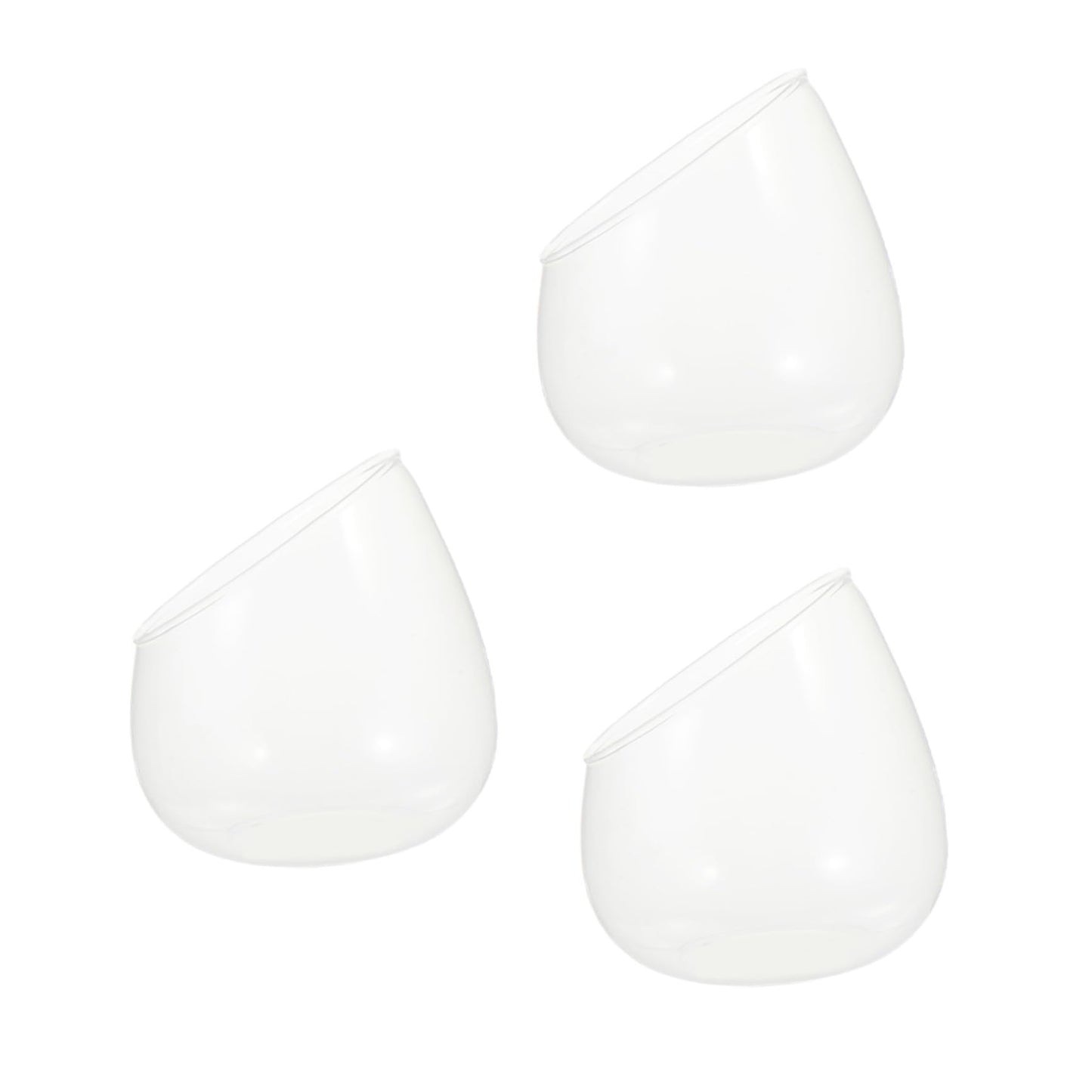 NUOBESTY 3pcs Slant Cut Glass Micro Landscape Bottles for Succulent Vase Desktop Ecological Terrarium Jar Home Décor