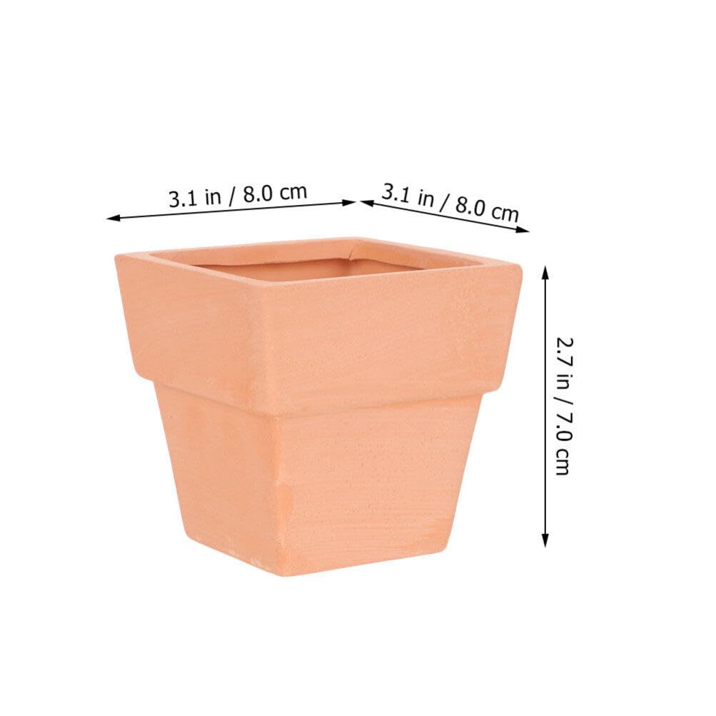GANAZONO 5pcs Small Terracotta Pots Square Clay Pots Ceramic Flower with Drainage Holes Cactus Nursery Planter Succulent Terracotta Plant for Outdoor Indoor