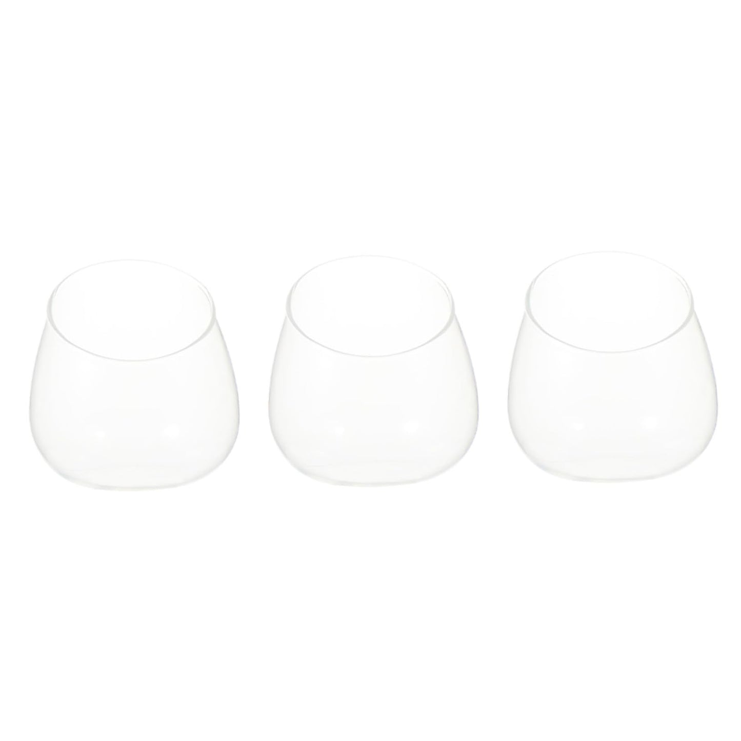 QUMIIRITY Glass Cut Succulent Terrarium Bottle 3pcs Micro Landscape Vases for Home Decor and Plant Display