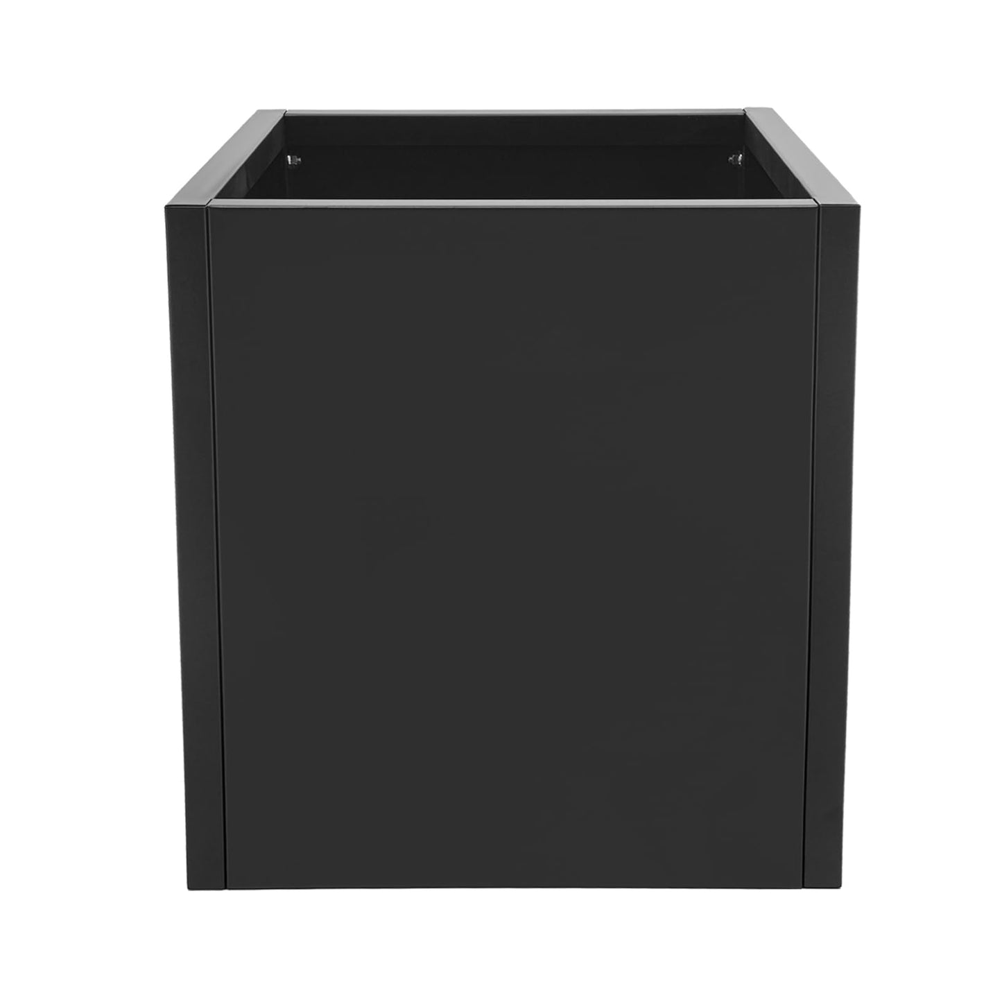 CNCEST Modern Square Steel Planter Box Heavy Duty Galvanized Metal Raised Garden Bed Cube Planter Large Easy Assembly Weather Resistant Indoor Outdoor Patio Balcony Decor (Black, 17inch)