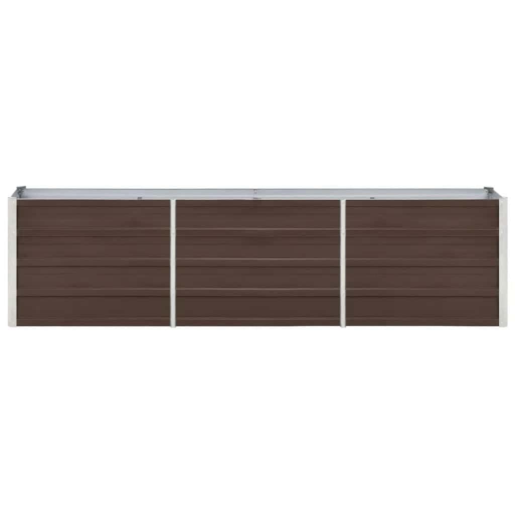 SKM Large Galvanized Steel Raised Garden Bed Brown 94.5x15.7x17.7 in,Brown (Weight 15.39KG)