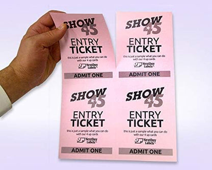 8-1/2" x 11" Laser/Inkjet Postcards 4 Per Page, (4-1/4" x 5-1/2" Each Card | Pink, 4000 Cards)